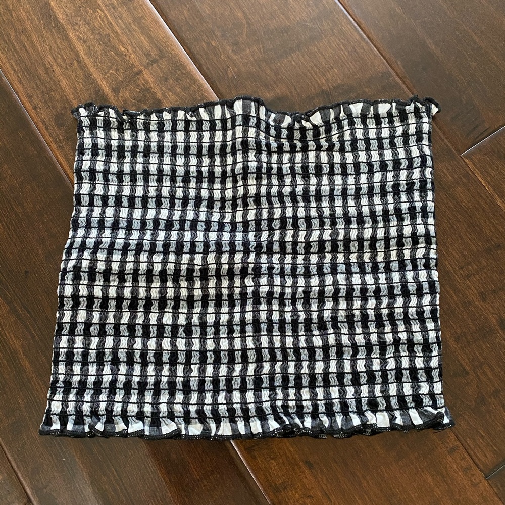 Brandy Melville plaid strapless top